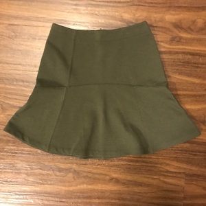 {{Ann Taylor LOFT}} Flounce Olive Skirt